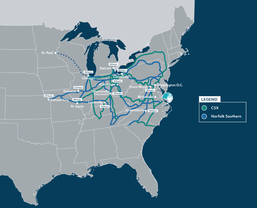 Rail Transit Times Port Of Virginia